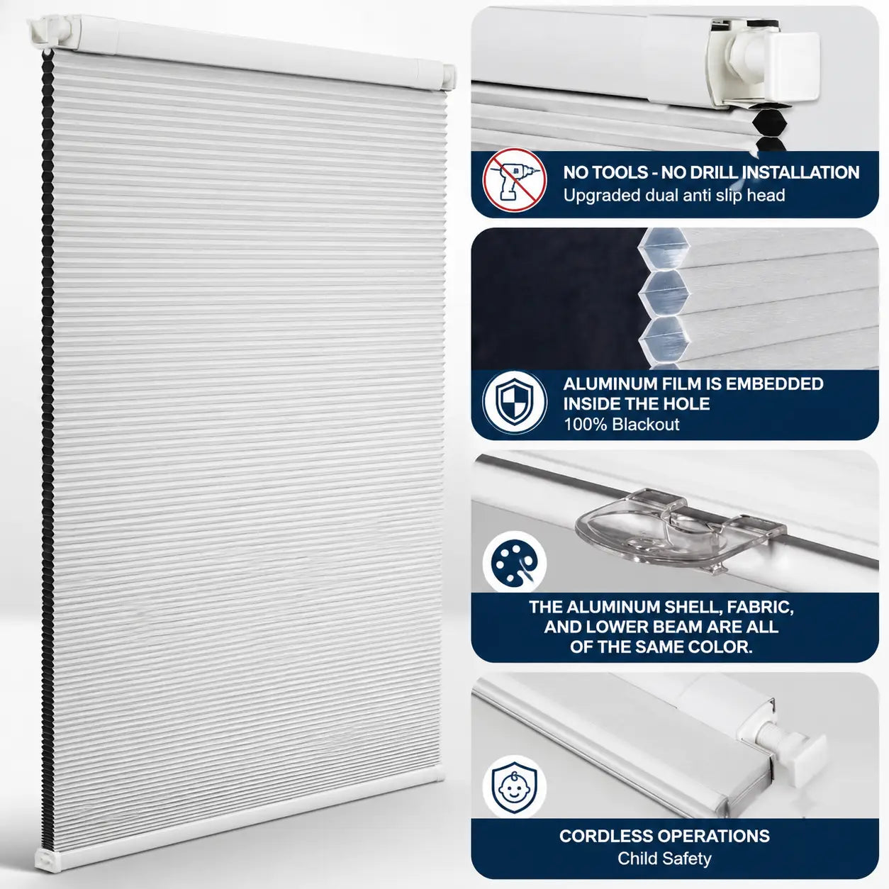 No Drill Adjustable Blinds